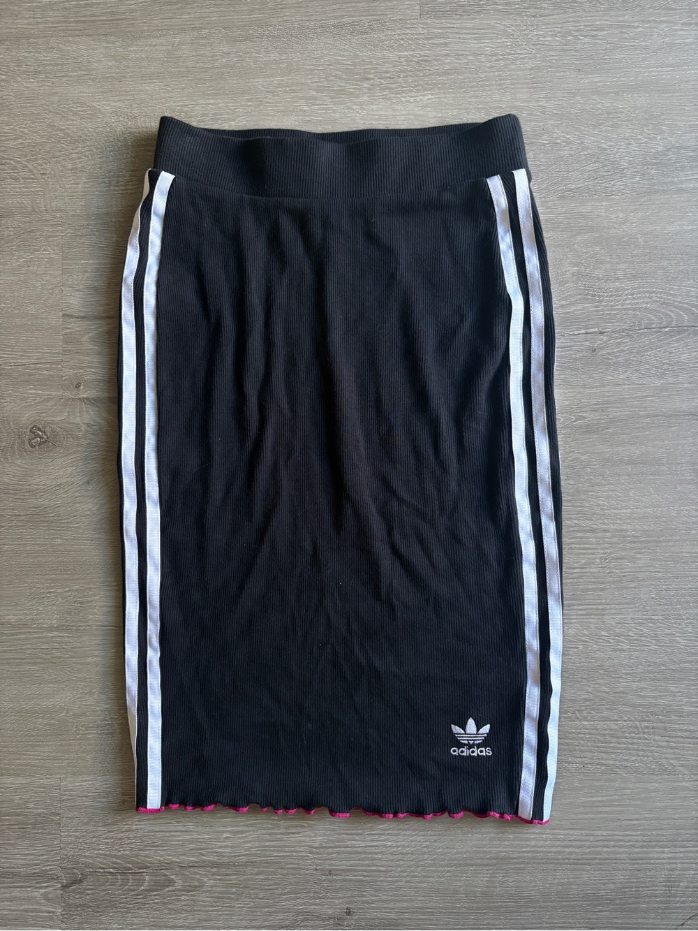 adidas Black Pencil Skirt with White Side Stripes